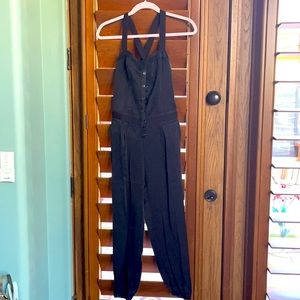 Black 100% REAL SILK Jumpsuit